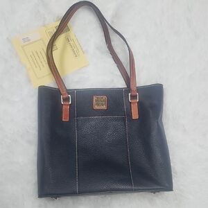 Dooney & Bourke Navy and Brown Tote MINT CONDITION, NEVER USED